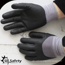 SRSAFETY nylon y spandex 3/4 guantes de espuma de revestimiento de nitrilo